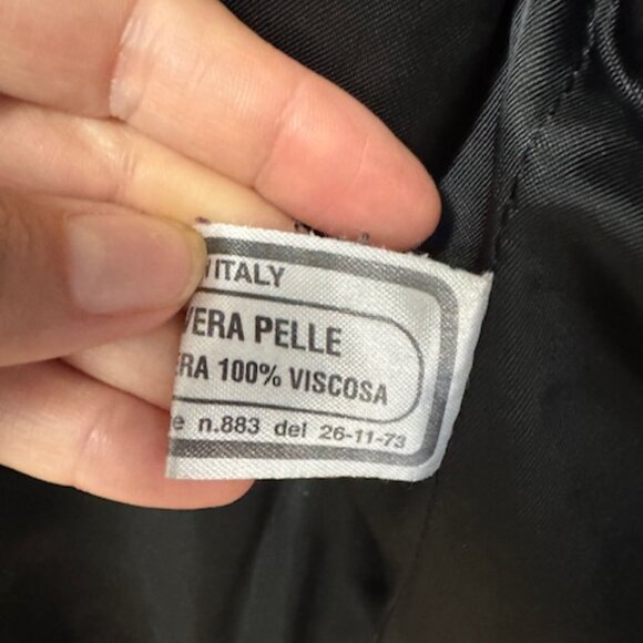 Vera Pelle Made in Italy Black Leather Women's Button Jacket - Size 46 EU - Picture 4 of 4